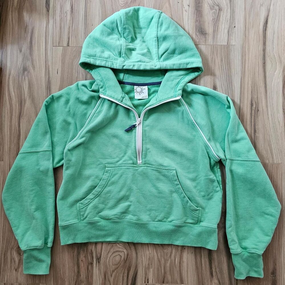 Aerie Green Quarter Zip Hoodie
